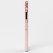 Modern roze glitter monogram gepersonaliseerd Case-Mate iPhone case (Achterkant/rechts)
