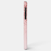 Modern roze glitter monogram gepersonaliseerd Case-Mate iPhone case (Achterkant/links)