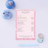 Modern Roze Glitter Salon Prijslijst  Flyer (Enkel)