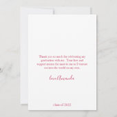 Modern Roze & Gold Arched Afstuderen Hartelijk dan Kaart (Achterkant)