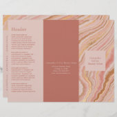 Modern Roze Goud Abstract Elegante Trifold Brochur (Voorkant / Achterkant)
