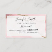 Modern roze goud Agaat Beauty Visitekaartje (Achterkant)