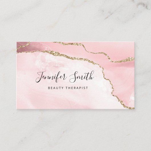 Modern roze goud Agaat Beauty Visitekaartje (Voorkant)