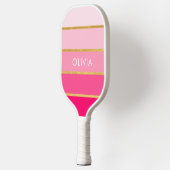 Modern roze goud gepersonaliseerd pickleball paddle (Links)