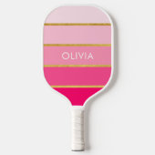 Modern roze goud gepersonaliseerd pickleball paddle (Voorkant)
