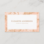 Modern Roze Goud Marmer Professioneel Visitekaartje (Voorkant)