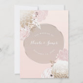  Modern Roze & Goud Rustieke Bloemen Bruiloft Kaart (Achterkant)