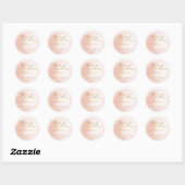 Modern Roze Goud Waterverf Vorm Bruiloft Ronde Sticker (Vel)