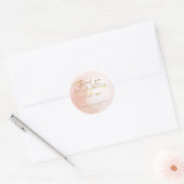 Modern Roze Goud Waterverf Vorm Bruiloft Ronde Sticker (Envelop)
