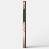 Modern Roze Gouden Glitter Confetti Monogrammed Case-Mate iPhone Case (Achterkant / Links)