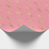 Modern roze goudkoppen cadeaupapier (Hoek)