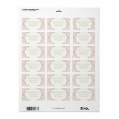 Modern roze, grijs chevron zigzag bruiloft label (Full Sheet)