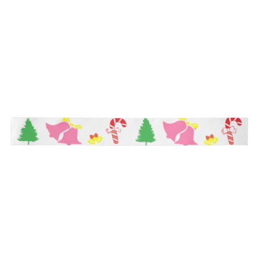 Modern roze groen kerstpatroon lint (Voorkant)