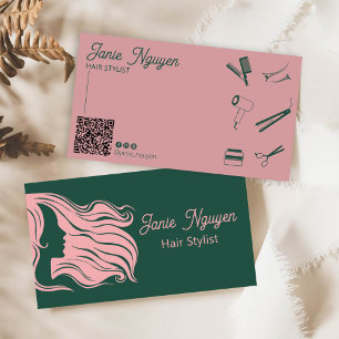Modern Roze Haar Stylist Visitekaartje Kortingskaartje