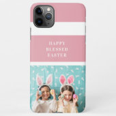 Modern Roze Happy Blessed | Fotocadeau iPhone Hoesje (Achterkant)