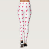 Modern roze hart met wit Stippen patroon Leggings (Achterkant)