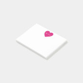 Modern roze hart op maat post-it® notes (Schuin)