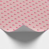 Modern roze hart Pattern Girly Cadeaupapier (Hoek)