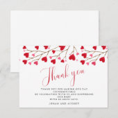 Modern Roze Harten Baby shower Bedankkaart (Voorkant / Achterkant)