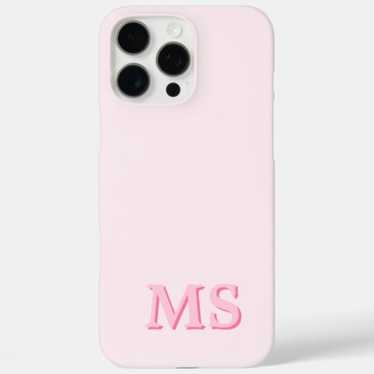 Modern Roze Initiaal Monogram Case-Mate iPhone Case (Achterkant)