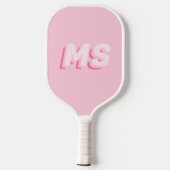 Modern Roze Initiaal Monogram Pickleball Paddle (Achterkant)