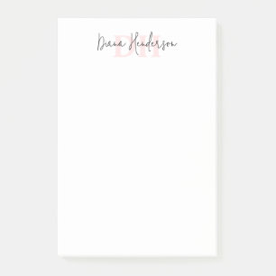 Modern Roze Initiaal & Script Monogram Post-it® Notes