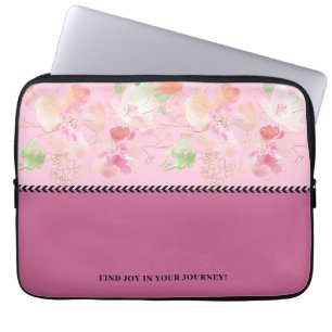Modern Roze Inspirerend quote Laptop Sleeve