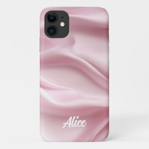 Modern Roze Iridescent w / Naam Hoesje-Mate iPhone 11 Hoesje