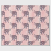 Modern roze leopard Animal Pattern Cadeaupapier (Vlak)