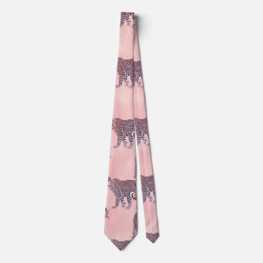 Modern roze leopard Animal Pattern Stropdas (Voorkant)