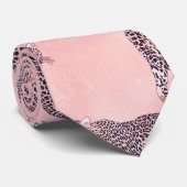 Modern roze leopard Animal Pattern Stropdas (Opgerold)