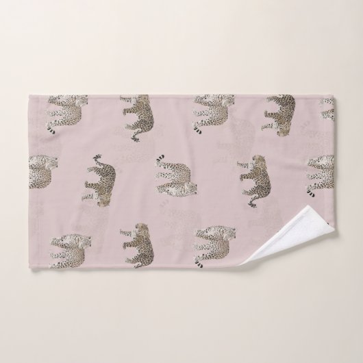 Modern Roze Leopard Oerwoud Dieren Bad Handdoek (Handdoek)
