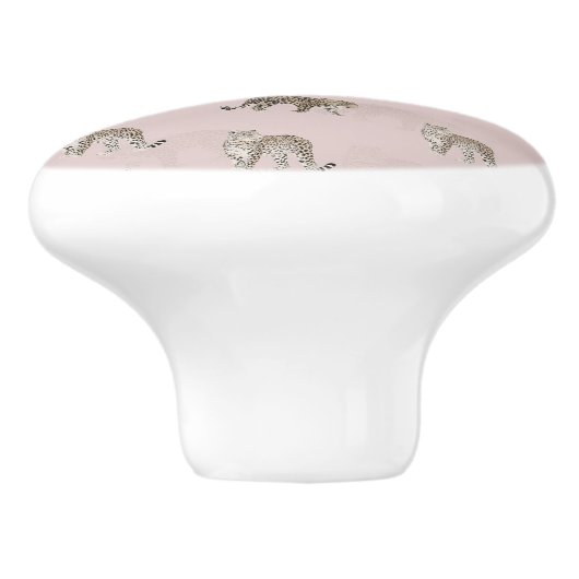 Modern Roze Leopard Oerwoud Dieren Keramische Knop (Zijkant)