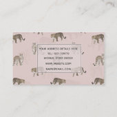 Modern Roze Leopard Oerwoud Dieren Visitekaartje (Achterkant)