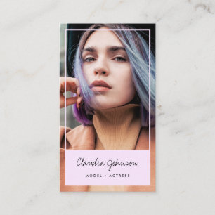 Modern roze lijst acteur model zanger dancer foto visitekaartje