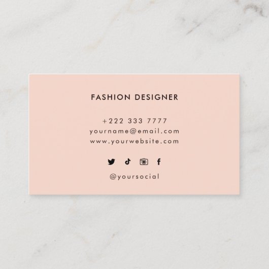 Modern roze luipaard en gouden Lijst Visitekaartje (Achterkant)