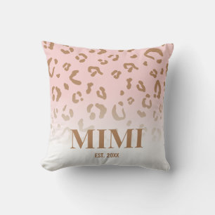 Modern roze luipaardpatroon gepersonaliseerde mimi kussen