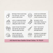 Modern Roze Luxury Eyebrow Threading Aftercare Visitekaartje (Achterkant)