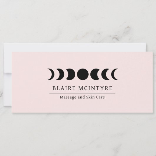 Modern Roze Maan Phases Elegant Cadeaubon (Voorkant)