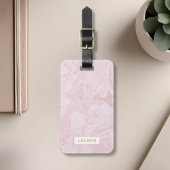 Modern Roze Marble Personalized Bagagelabel