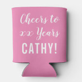 Modern roze marmerfeest blikjeskoeler (Achterkant)