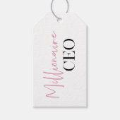 Modern Roze Meisje Boss Beste Girly Gift Modern Cadeaulabel (Voorkant)