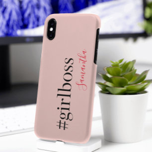 Modern Roze Meisje Boss & Name   Meisjescadeau iPhone XS Max Hoesje