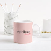 Modern Roze Meisje Boss & Name | Meisjescadeau Koffiemok