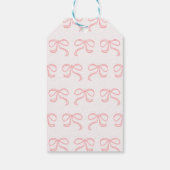 Modern Roze Meisje Bow Baby shower Dank u Label Cadeaulabel (Achterkant)
