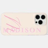 Modern Roze Minimalistisch Initiaal Monogram Case-Mate iPhone Case (Achterkant (horizontaal))