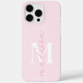Modern Roze Minimalistisch Script Monogram Case-Mate iPhone Case (Achterkant)