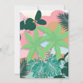 Modern roze Mint Tropical Foliage Creative design Kaart (Achterkant)