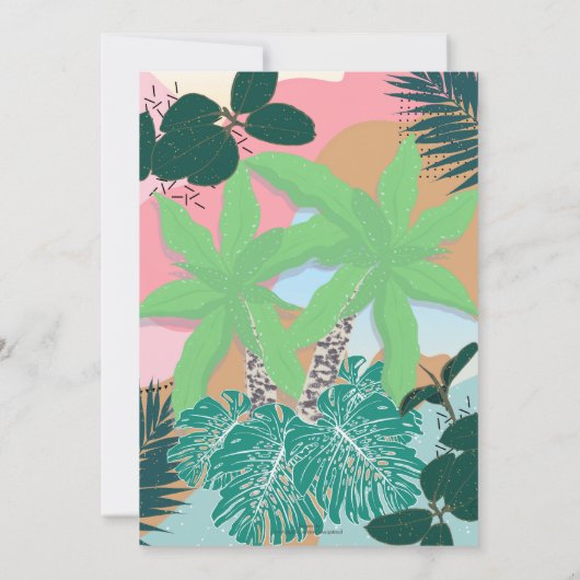 Modern roze Mint Tropical Foliage Creative design Kaart (Achterkant)