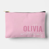 Modern roze naam monogram etui (Voorkant)